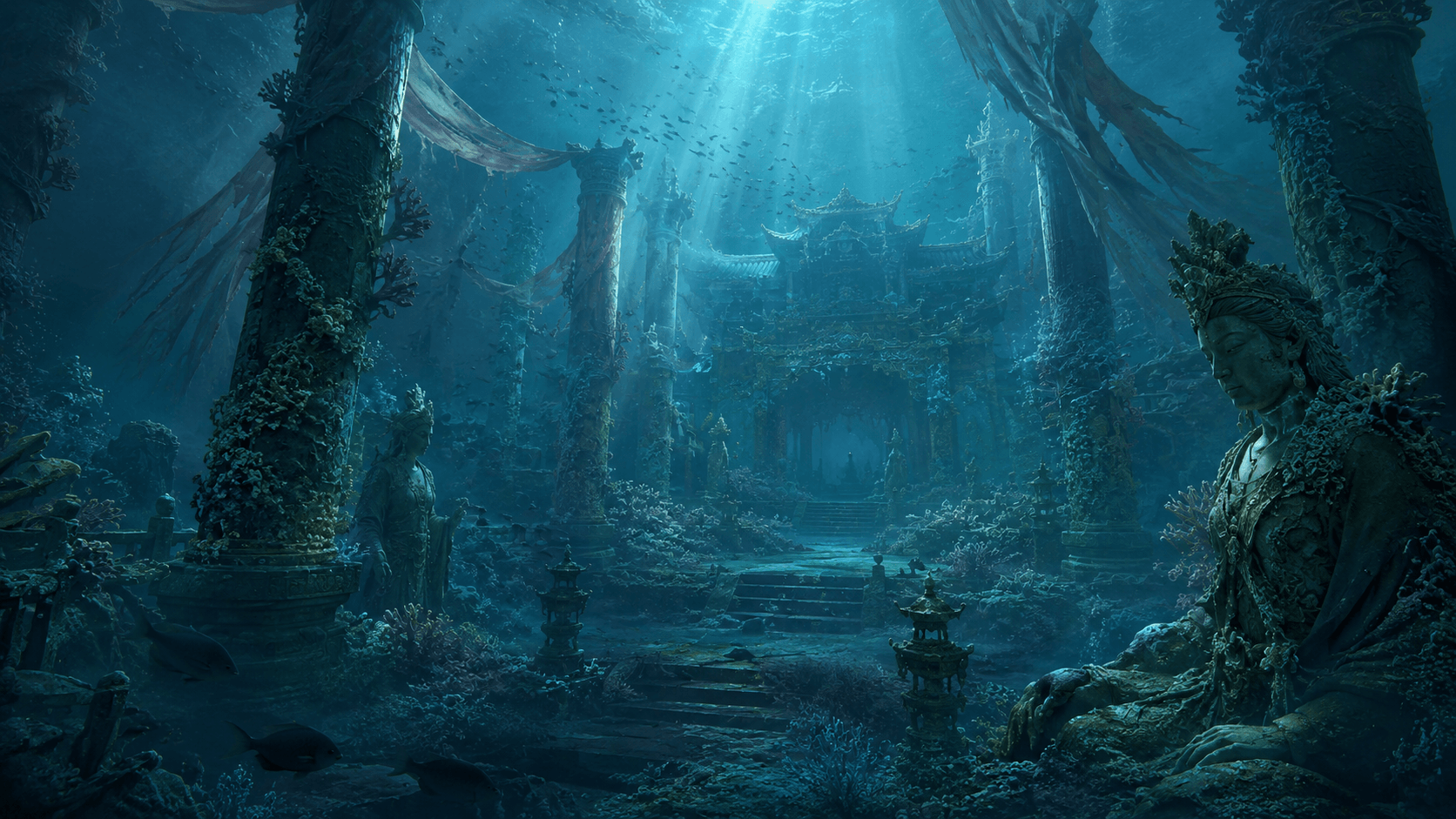 Sunken Jade Hall — The trade lanes you sailed as a disciple. The empress waits beneath them.